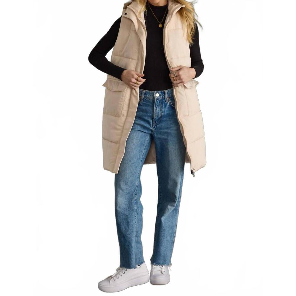 NEW PANACHE elle long puffer vest in cream